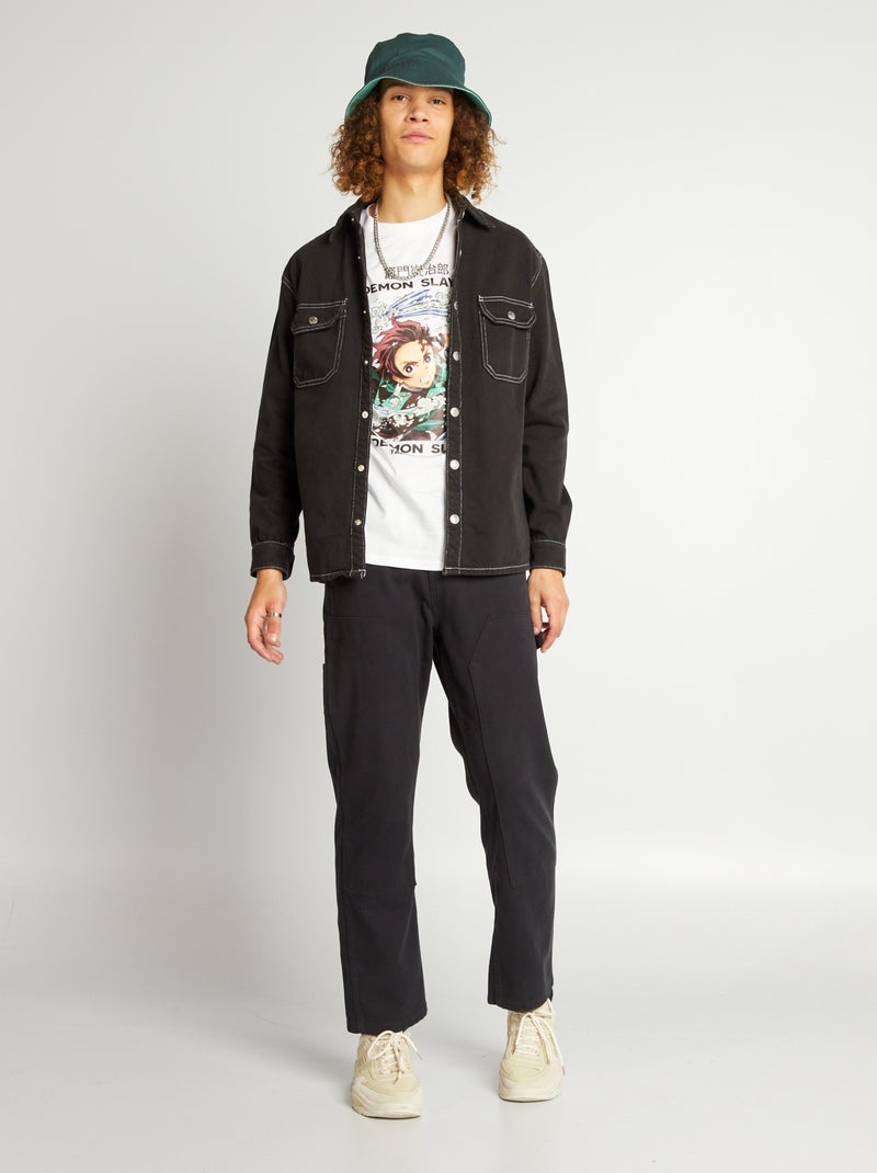 Camicia in twill nero - Kiabi