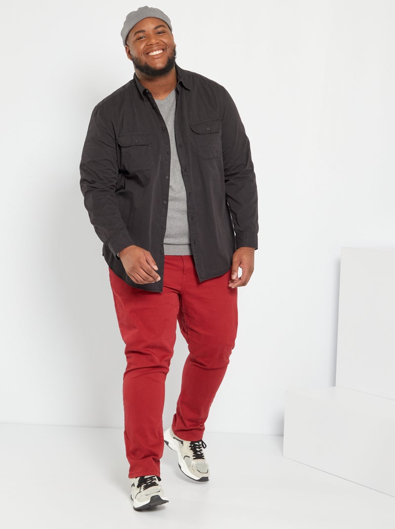 Camicia in twill Nero - Kiabi