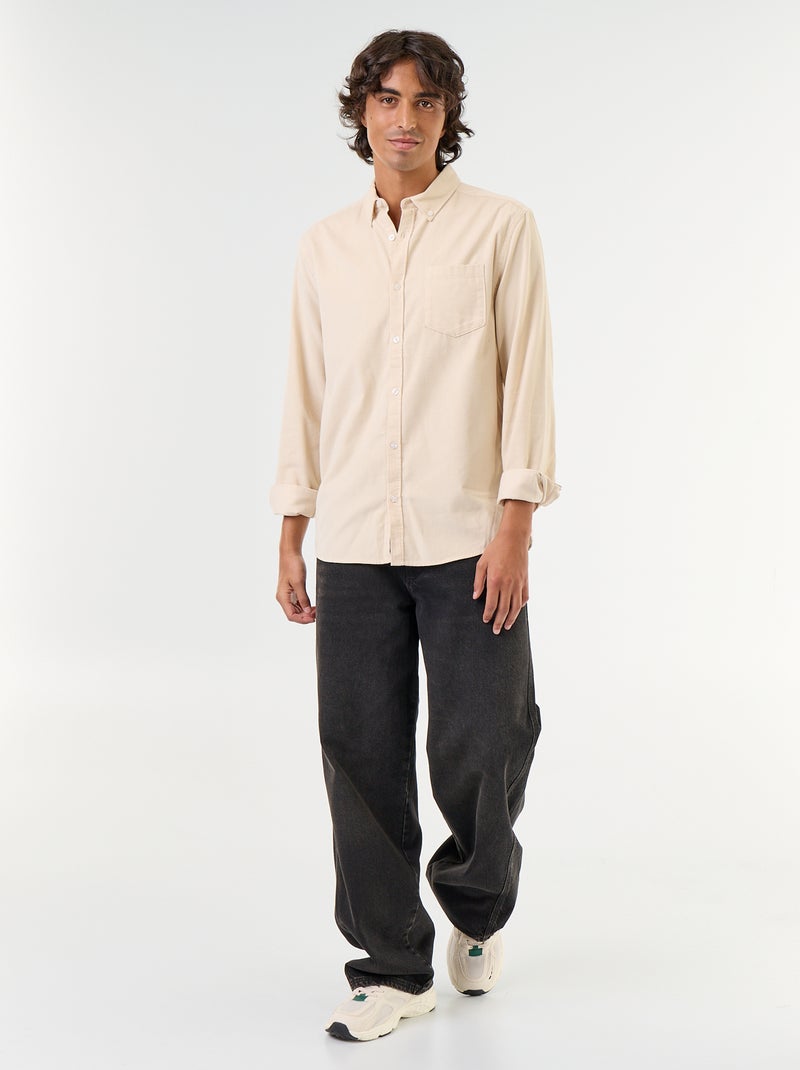Camicia in velluto a coste Beige - Kiabi