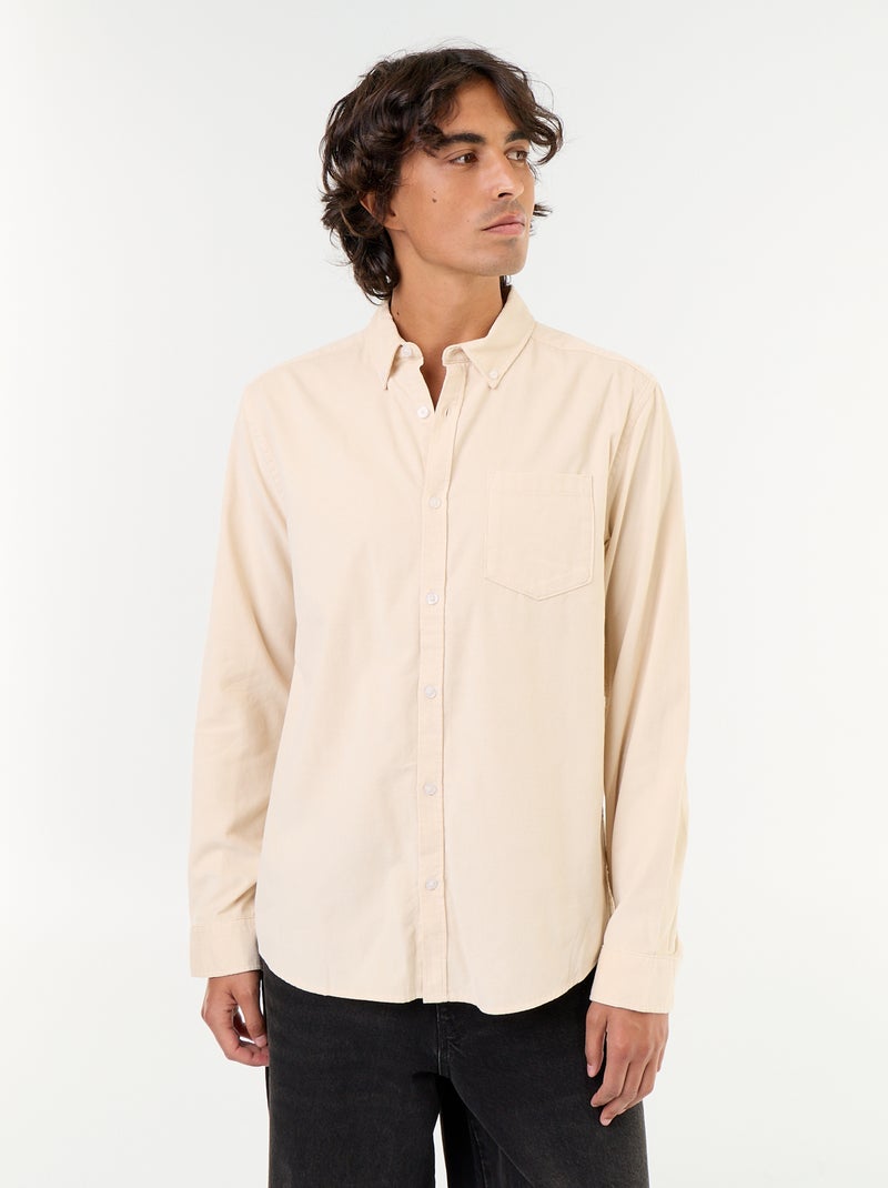 Camicia in velluto a coste Beige - Kiabi