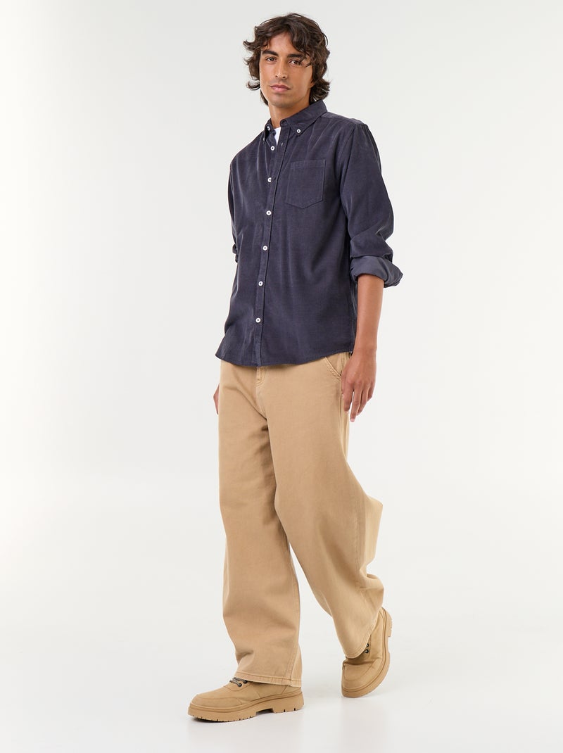 Camicia in velluto a coste Blu - Kiabi
