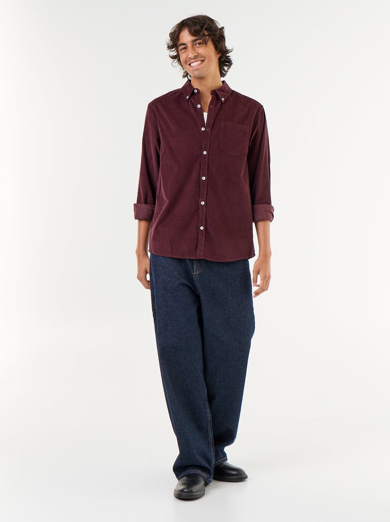 Camicia in velluto a coste Viola - Kiabi