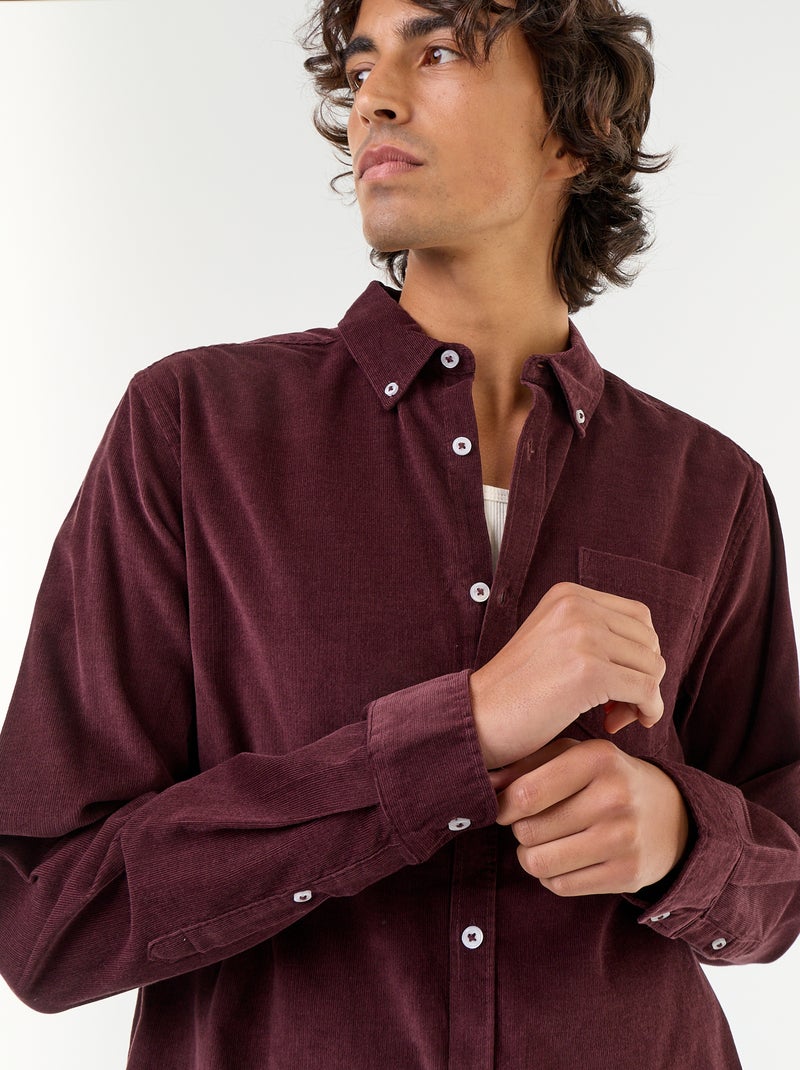 Camicia in velluto a coste Viola - Kiabi