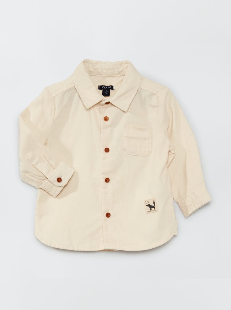 Camicia in velluto con stampe fantasia BIANCO - Kiabi