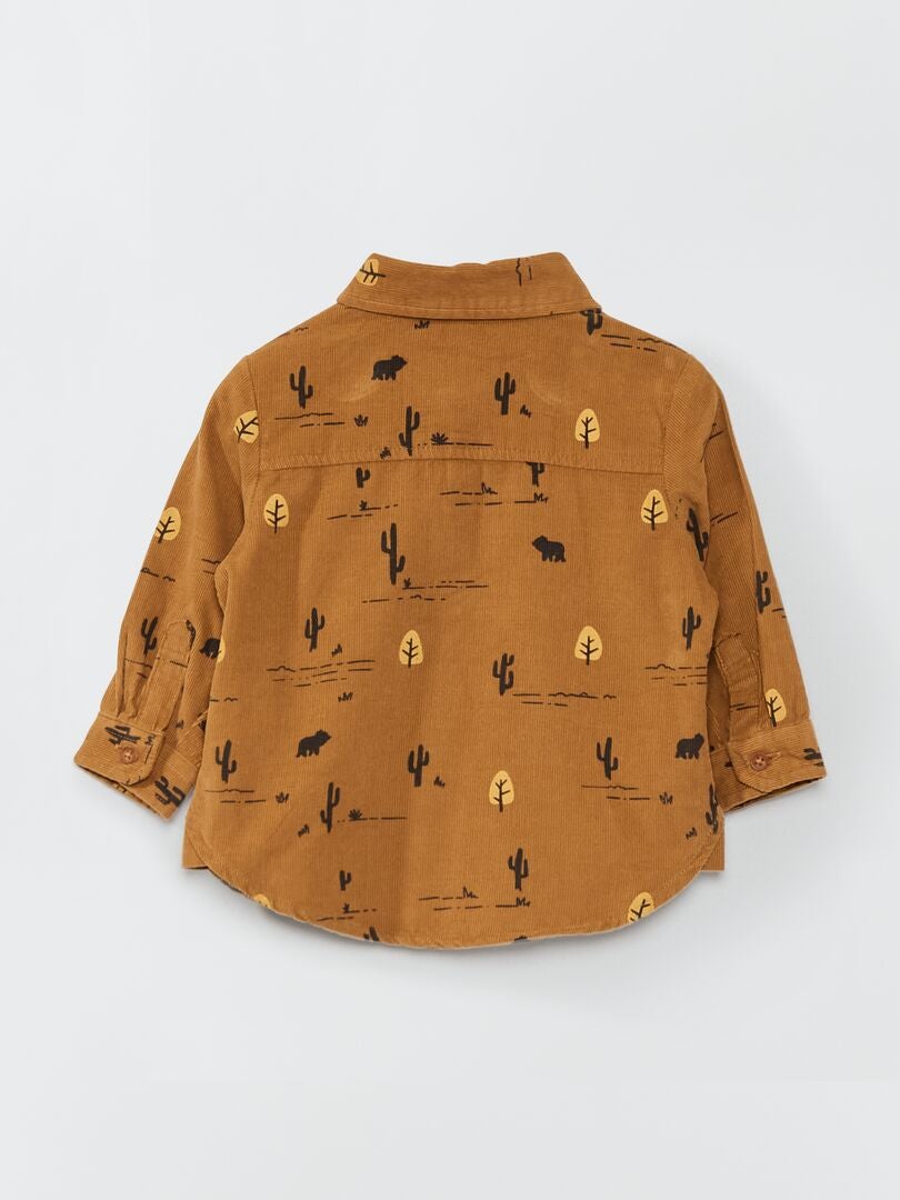 Camicia in velluto con stampe fantasia MARRONE - Kiabi
