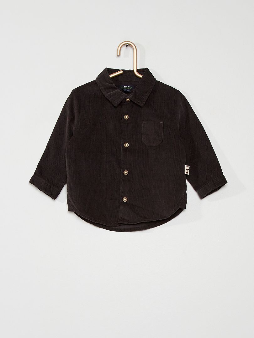 Camicia in velluto di cotone grigio scuro - Kiabi
