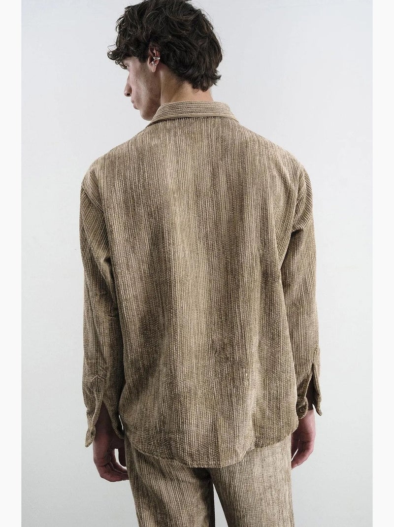 Camicia in velluto relaxed fit giesto Marrone chiaro - Kiabi