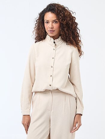 Camicia in velluto tinta unita