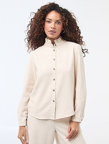 Camicia in velluto tinta unita