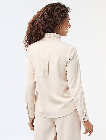 Camicia in velluto tinta unita