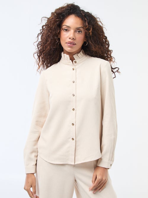 Camicia in velluto tinta unita - Kiabi