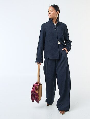 Camicia in velluto tinta unita