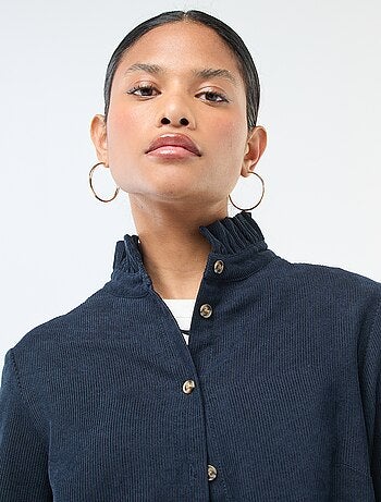 Camicia in velluto tinta unita