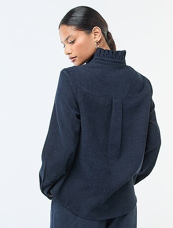 Camicia in velluto tinta unita