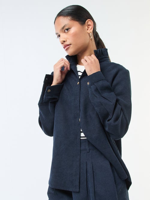 Camicia in velluto tinta unita - Kiabi