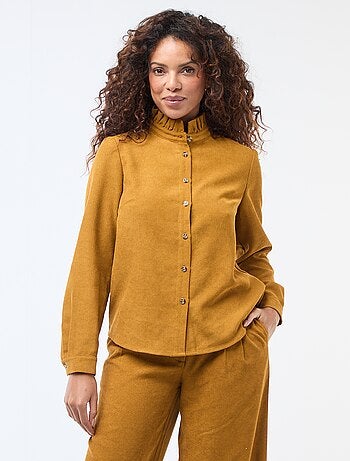 Camicia in velluto tinta unita