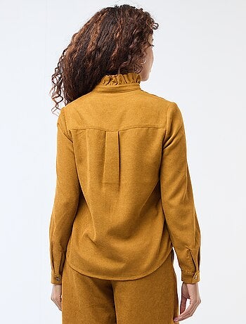 Camicia in velluto tinta unita