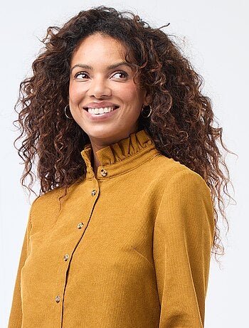 Camicia in velluto tinta unita