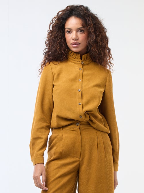 Camicia in velluto tinta unita - Kiabi