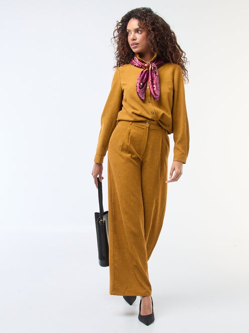 Camicia in velluto tinta unita - Kiabi