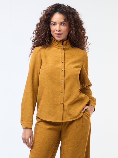 Camicia in velluto tinta unita - Kiabi