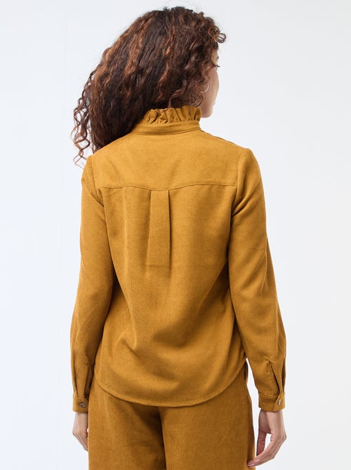 Camicia in velluto tinta unita - Kiabi