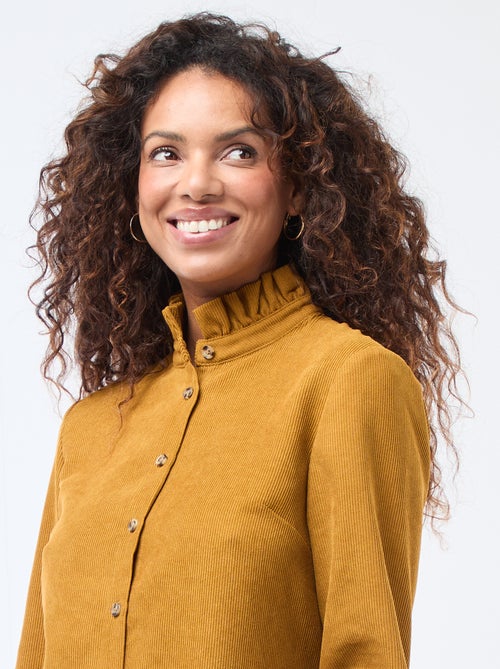 Camicia in velluto tinta unita - Kiabi