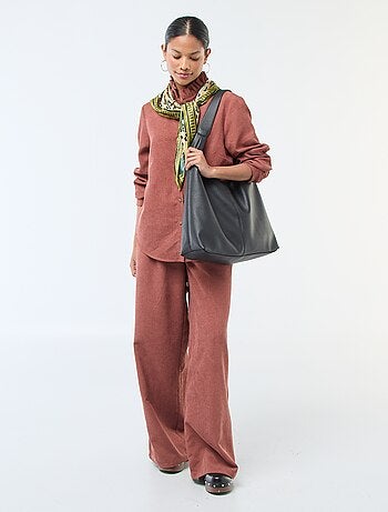 Camicia in velluto tinta unita