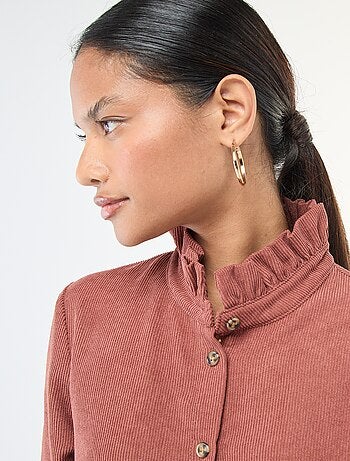 Camicia in velluto tinta unita