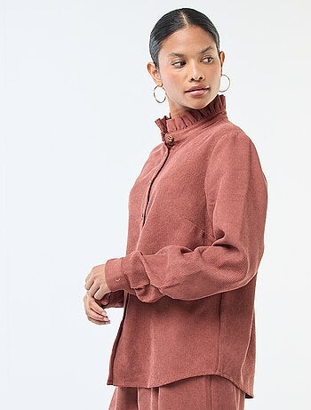 Camicia in velluto tinta unita