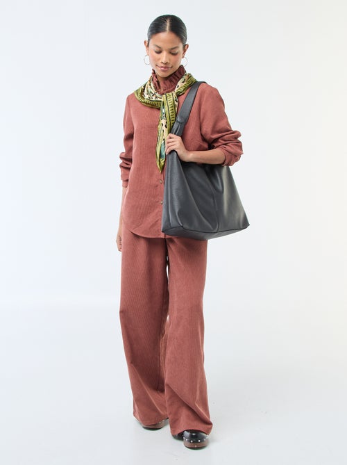 Camicia in velluto tinta unita - Kiabi