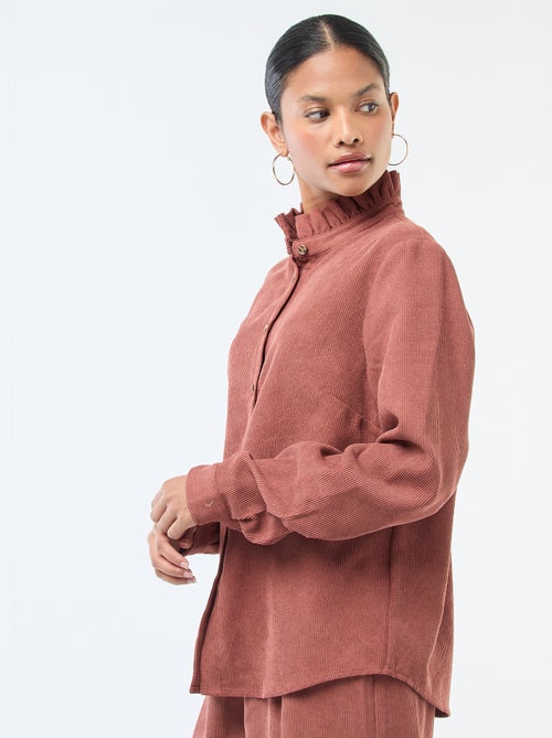 Camicia in velluto tinta unita - Kiabi