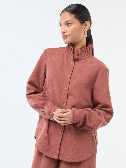 Camicia in velluto tinta unita - Kiabi