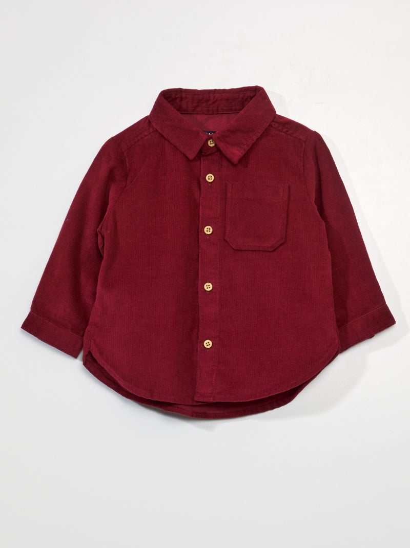Camicia in velluto tinta unita ROSSO - Kiabi