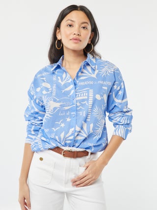 Camicia in voile di cotone con stampa