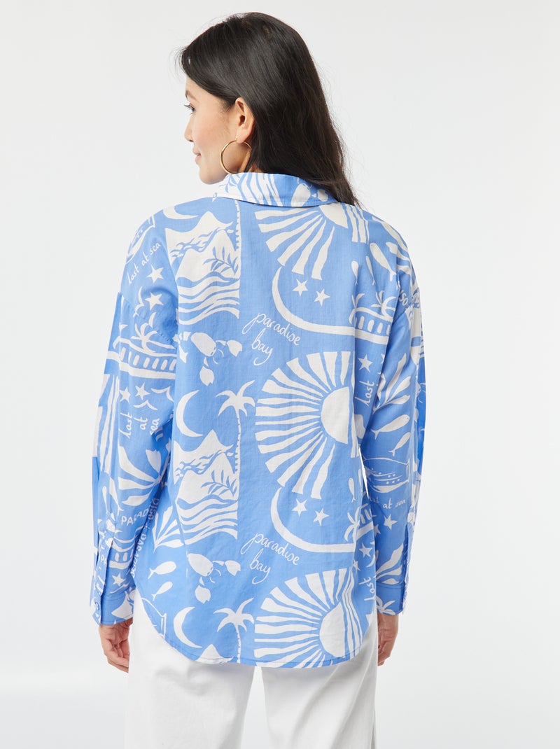 Camicia in voile di cotone con stampa BLU - Kiabi