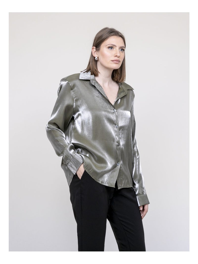 Camicia iridescente ORIANA Cachi - Kiabi