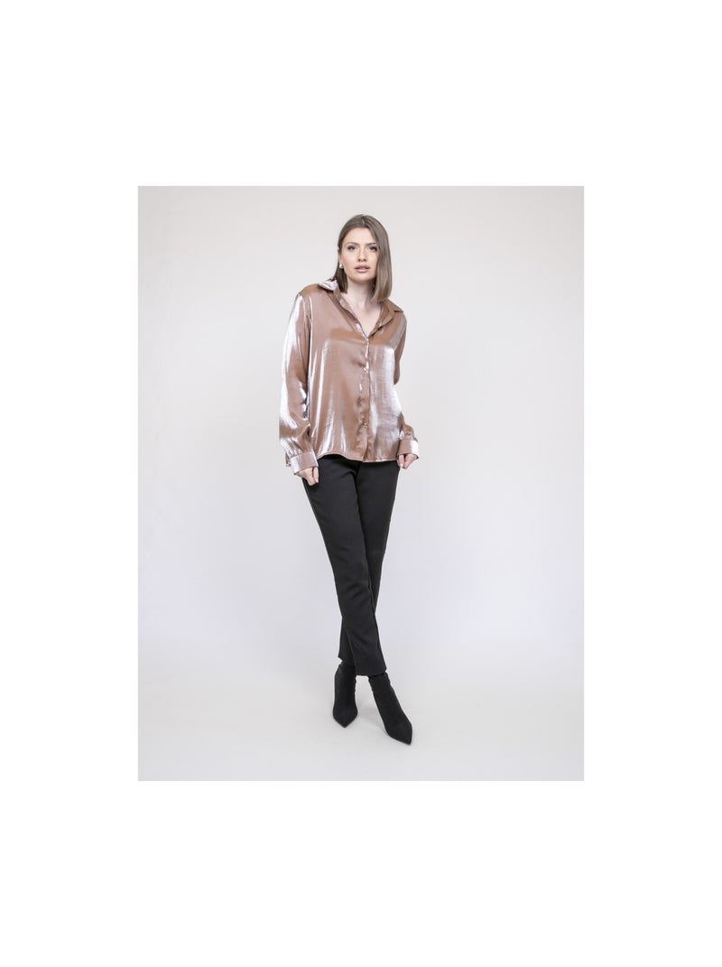 Camicia iridescente ORIANA Marrone - Kiabi