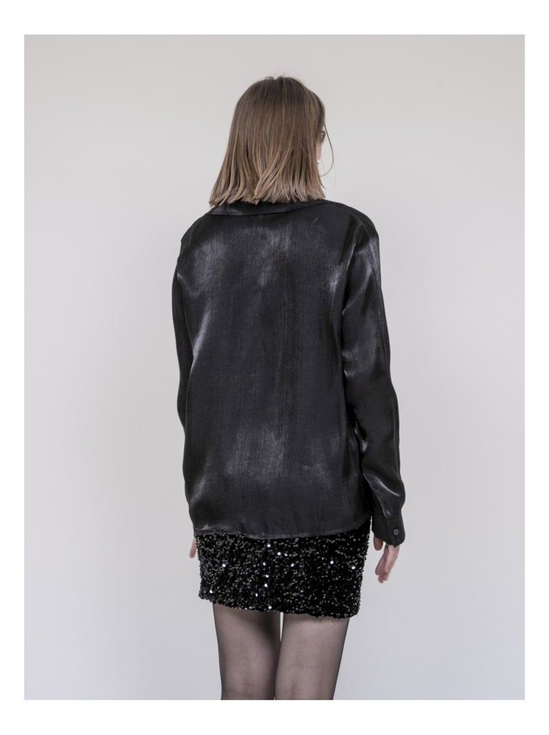 Camicia iridescente ORIANA Nero - Kiabi
