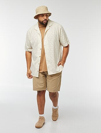 Camicia jacquard a maniche corte