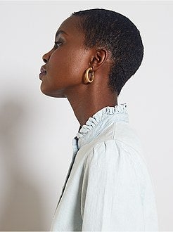 Camicia jeans colletto con volant - Kiabi