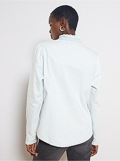 Camicia jeans colletto con volant - Kiabi