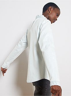 Camicia jeans colletto con volant - Kiabi