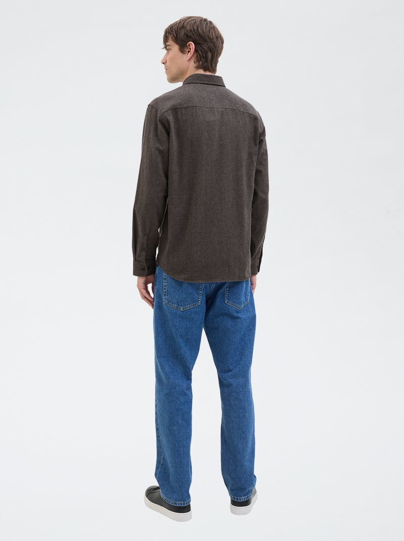 Camicia 'JJrebel' in flanella di cotone Marrone - Kiabi