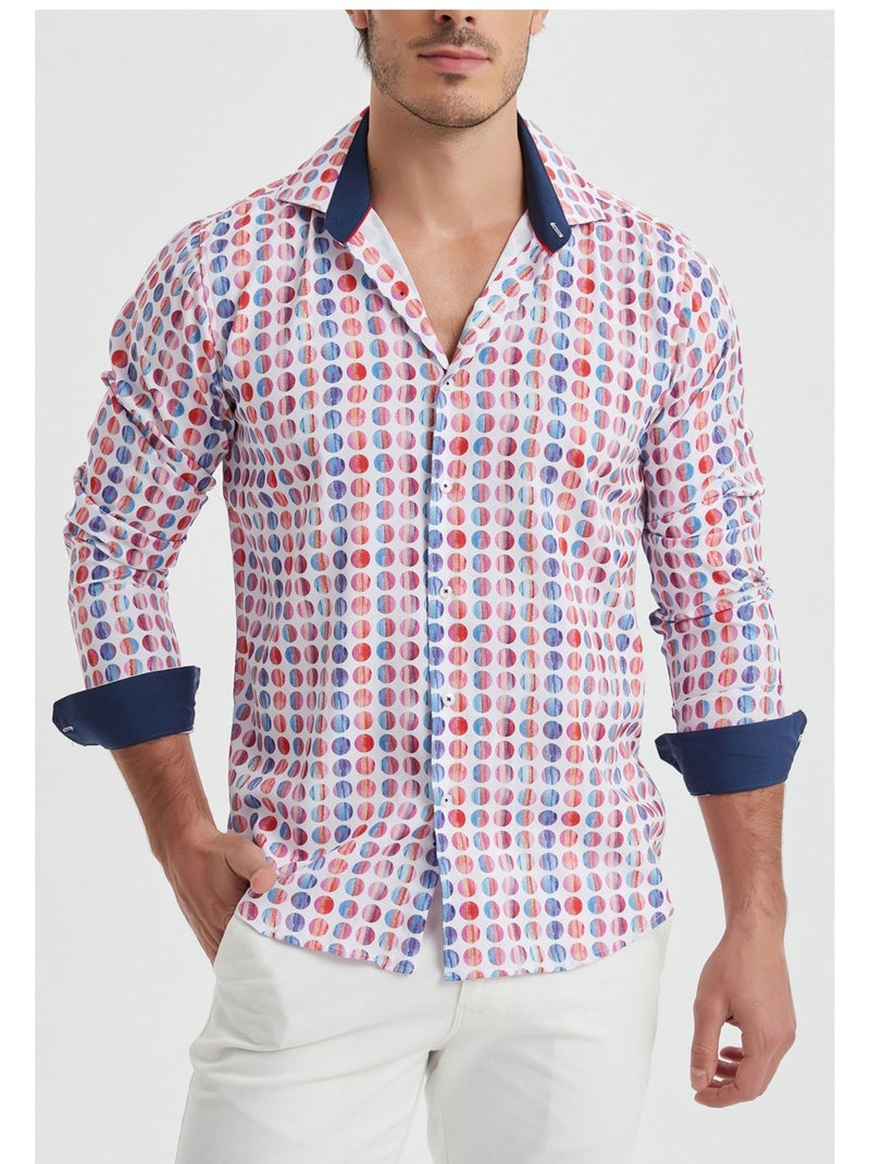 Camicia Kebello Bianco Rosso Blu - Kiabi