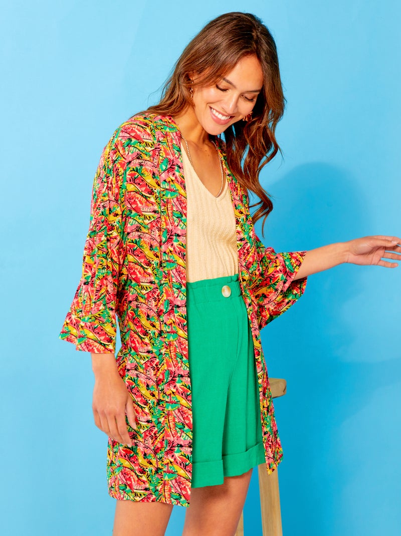 Camicia kimono con stampa ROSSO - Kiabi