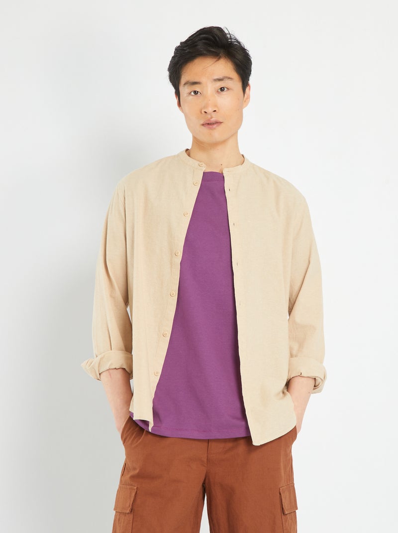 Camicia leggera tinta unita BEIGE - Kiabi
