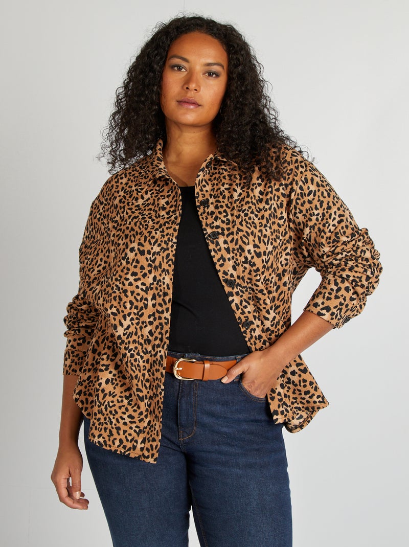 Camicia 'leopardo' interno caldo MARRONE - Kiabi