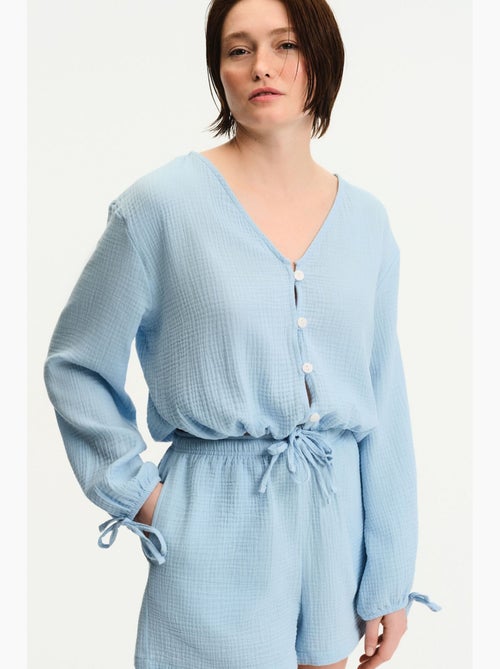 Camicia lessi balloon a maniche lunghe penti - Kiabi Camicia lessi balloon a maniche lunghe penti - Kiabi