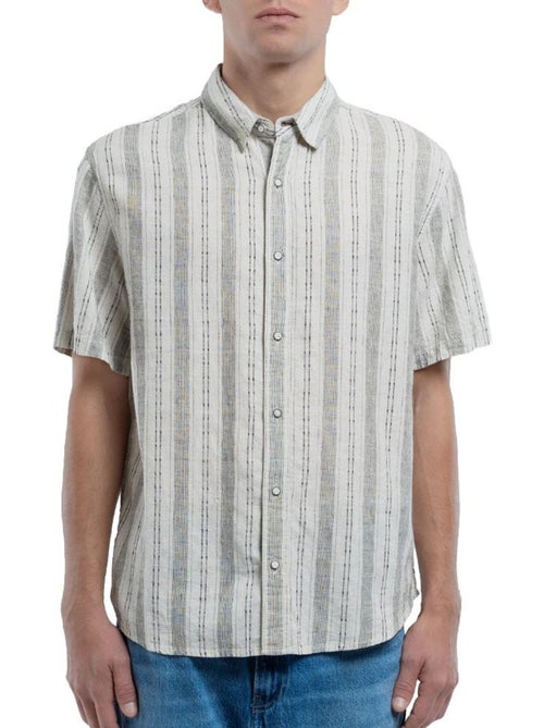 Camicia Lino Uomo Teddy Smith a Righe - Kiabi Camicia Lino Uomo Teddy Smith a Righe - Kiabi
